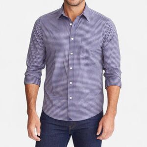 Untuckit Performance Larkin Micro Check Button Down Shirt M Clean Classic Casual